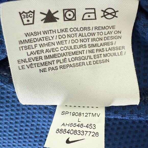 Nike Golf Dri-Fit 1/4 Zip Pullover Blue Black Men’s Large Athletic Fit - Picture 7 of 8